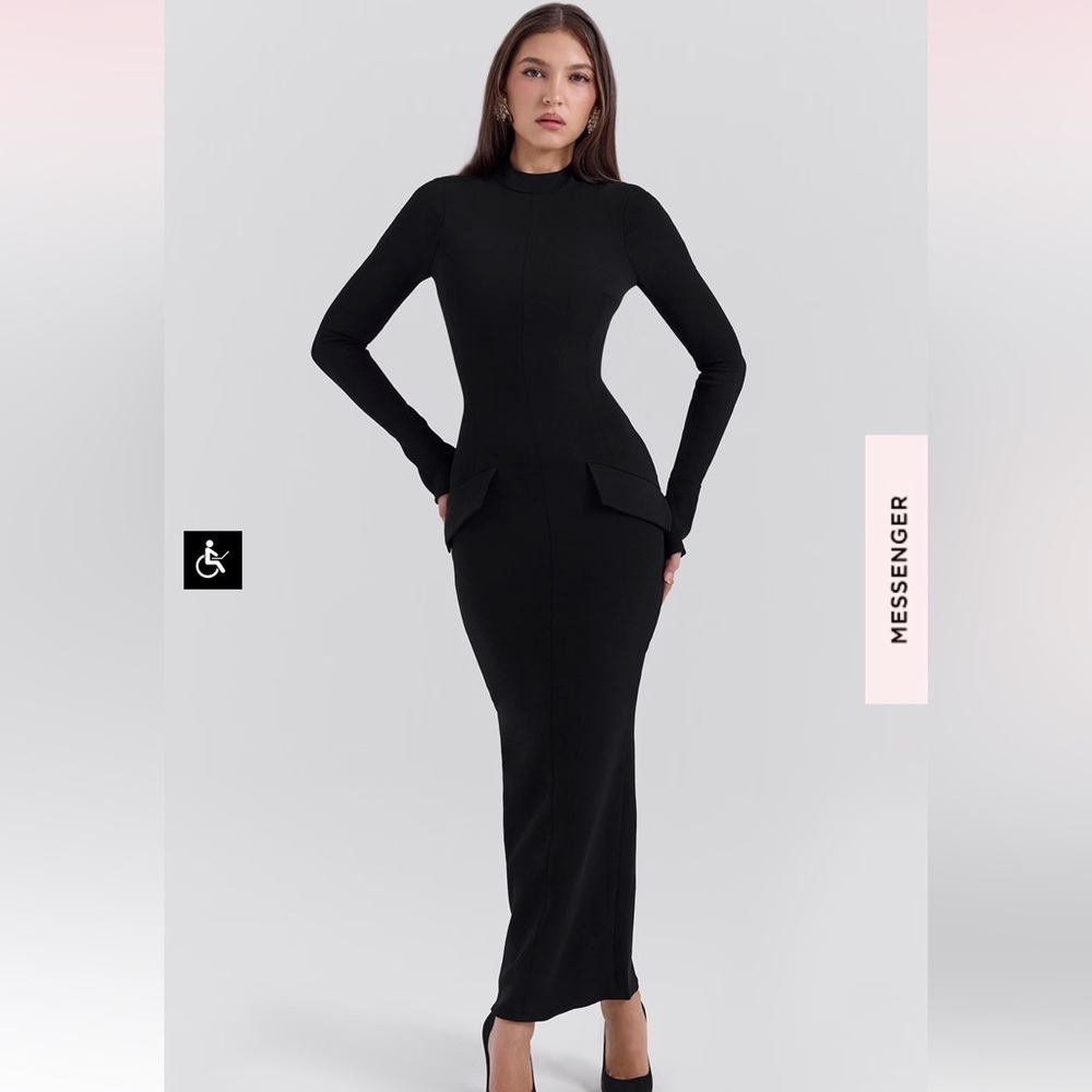 House of CB Marie-Louise Black Maxi Dress